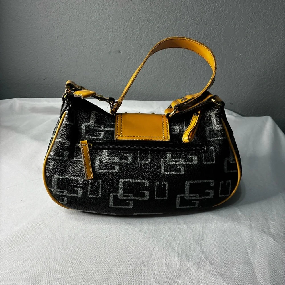 GUESS Black and Gold Shoulder Bag - Picture 2 of 9